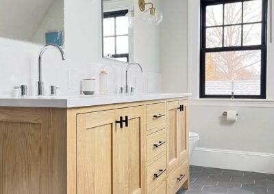 Custom White Oak Double Bathroom Vanity